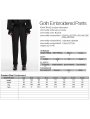 Black Gothic Embroidered Velvet Patched Pants for Men