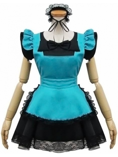 Green and Black French Maid Lolita Dress