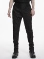 Black Gothic Embroidered Skeleton Pattern Pants for Men