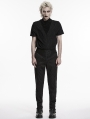 Black Gothic Embroidered Skeleton Pattern Pants for Men