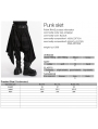 Black Gothic Punk Irregular Stud Belted Skirt for Men