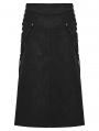 Black Gothic Punk Personalized Street Skirt for Men