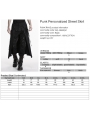 Black Gothic Punk Personalized Street Skirt for Men