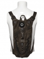 Coffee Gothic Skull Studs Punk Chain Backpack