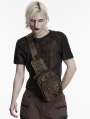Coffee Gothic Punk Skull Studded Backpack