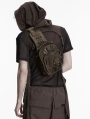 Coffee Gothic Punk Skull Studded Backpack