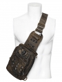 Coffee Gothic Punk Skull Studded Backpack