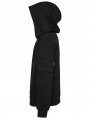Black Gothic Cyberpunk Mesh Knitted Hoodie for Men