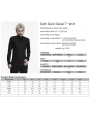 Black Gothic Dark Decal Patterned Knitted T-Shirt for Men