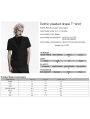 Black Gothic Patterned Pleated Drape T-Shirt for Men