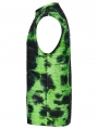 Black and Green Tie-Dyed Cyber Gothic Vest Top for Men