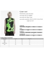Black and Green Tie-Dyed Cyber Gothic Vest Top for Men