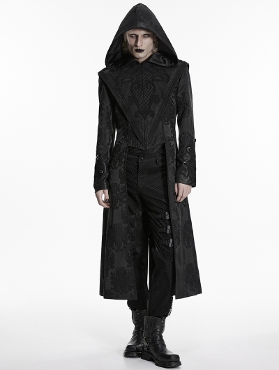 Black Assassin's Creed Gothic Embroidered Coat for Men
