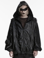 Black Gothic Punk Waterproof Mesh Spliced Jacket for Men