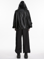 Black Gothic Punk Waterproof Mesh Spliced Jacket for Men