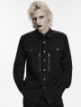 Black Handsome Punk Zipper Gothic Shirt for Men