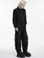 Black Handsome Punk Zipper Gothic Shirt for Men