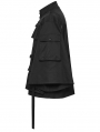 Black Gothic Punk Functional Loose Sleeve Jacket for Men