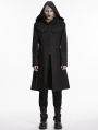 Black Dark Gothic Punk Functional Hooded Jacket for Men