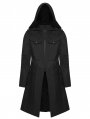 Black Dark Gothic Punk Functional Hooded Jacket for Men