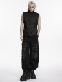 Black Dark Gothic Punk Functional Vest for Men