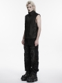 Black Dark Gothic Punk Functional Vest for Men