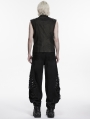 Black Dark Gothic Punk Functional Vest for Men