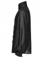 Black Gothic Retro Palace Lantern Sleeve Jacquard Shirt for Men