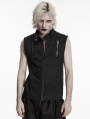 Black Gothic Cyberpunk Rivets Zipper Vest for Men