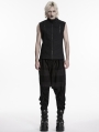 Black Gothic Cyberpunk Rivets Zipper Vest for Men