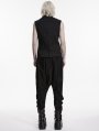 Black Gothic Cyberpunk Rivets Zipper Vest for Men