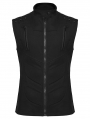 Black Gothic Cyberpunk Rivets Zipper Vest for Men