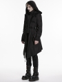 Black Gothic Punk Warrior Hooded Jacket for Men