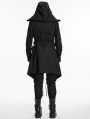 Black Gothic Punk Warrior Hooded Jacket for Men