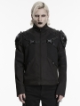 Black Gothic Punk Functional Future Armor Coat for Men