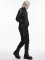 Black Gothic Punk Functional Future Armor Coat for Men