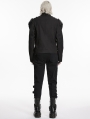 Black Gothic Punk Functional Future Armor Coat for Men