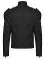 Black Gothic Punk Functional Future Armor Coat for Men