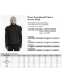 Black Gothic Punk Functional Future Armor Coat for Men