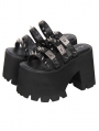 Black Gothic Punk Spiked Strap Platform High Heel Sandals