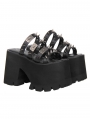 Black Gothic Punk Spiked Strap Platform High Heel Sandals