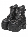 Black Punk Spiked Rivets Gothic Platform Combat Boots