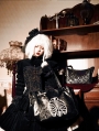 Black Gothic Skeleton Pattern Leather Tote Bag