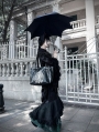 Black Gothic Skeleton Pattern Leather Tote Bag