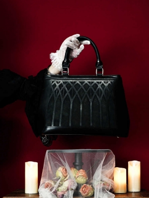 Black Gothic Dark World Tree Pattern Bag