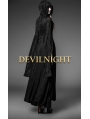 Black Pattern Hooded Gothic Vampire Medieval Dress