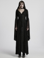 Black Pattern Hooded Gothic Vampire Medieval Dress