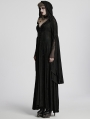 Black Pattern Hooded Gothic Vampire Medieval Dress