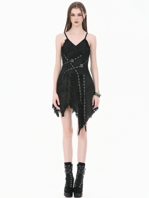 Black Gothic Post-Apocalyptic Shredded Asymmetric Dress