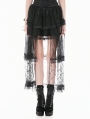 Black Gothic Lolita Diamond Lace Patchwork Layered Tutu Skirt